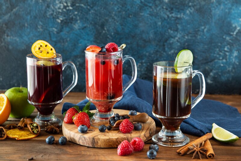 Three Fruit Cocktails — Blue