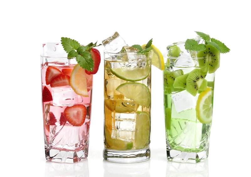Three Fruit Cocktails — Pink