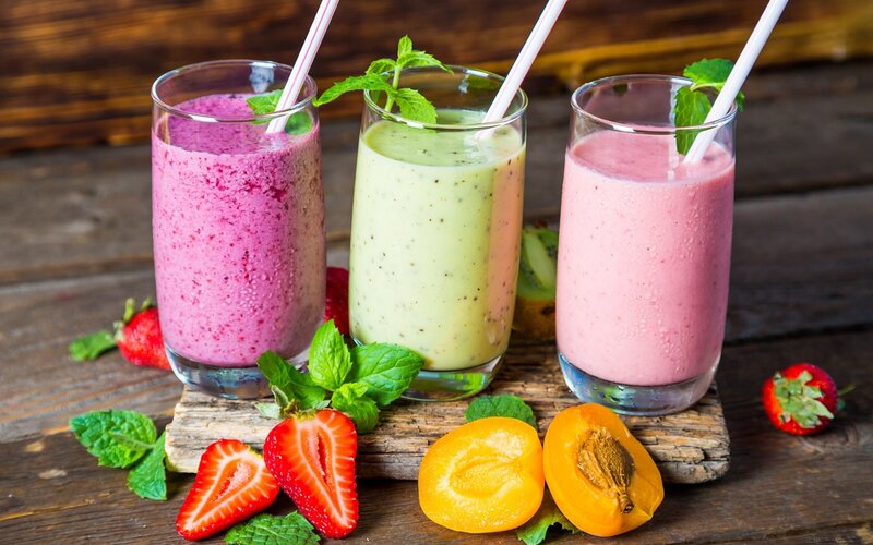 Three Fruit Smoothies — Pink