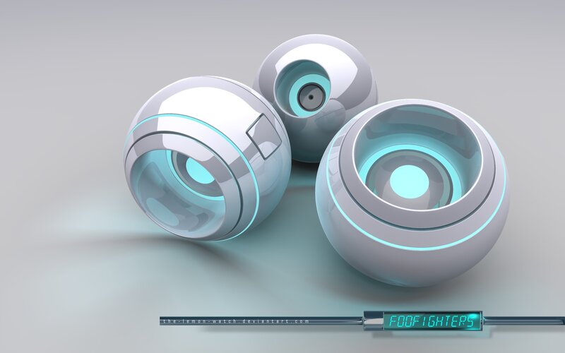 Three Futuristic Spheres — White, 3d Render