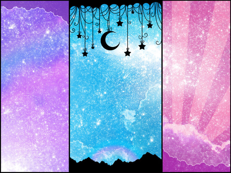 three galaxy-themed backgrounds