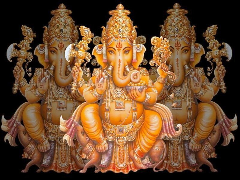 Three Ganesha Figures