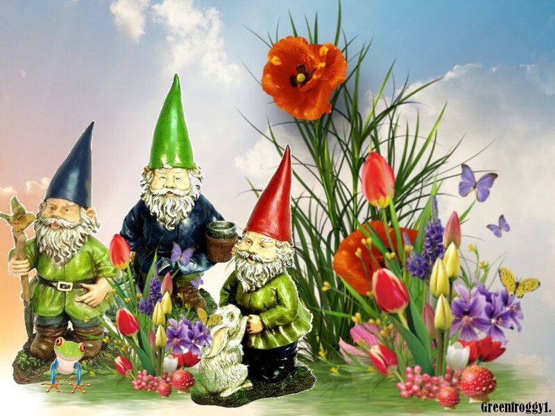 Three Garden Gnomes