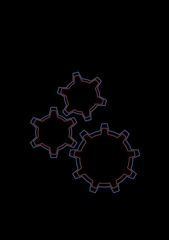 three gears outline