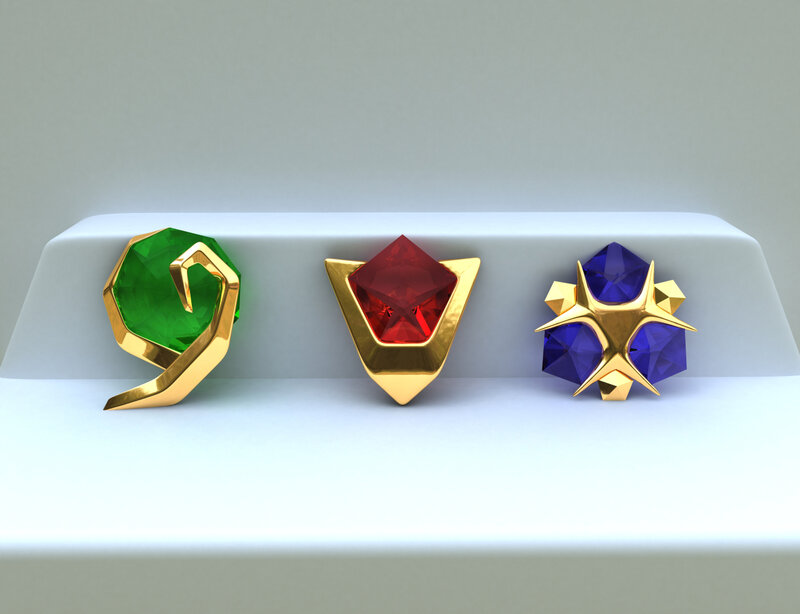 Three Gemstone Brooches