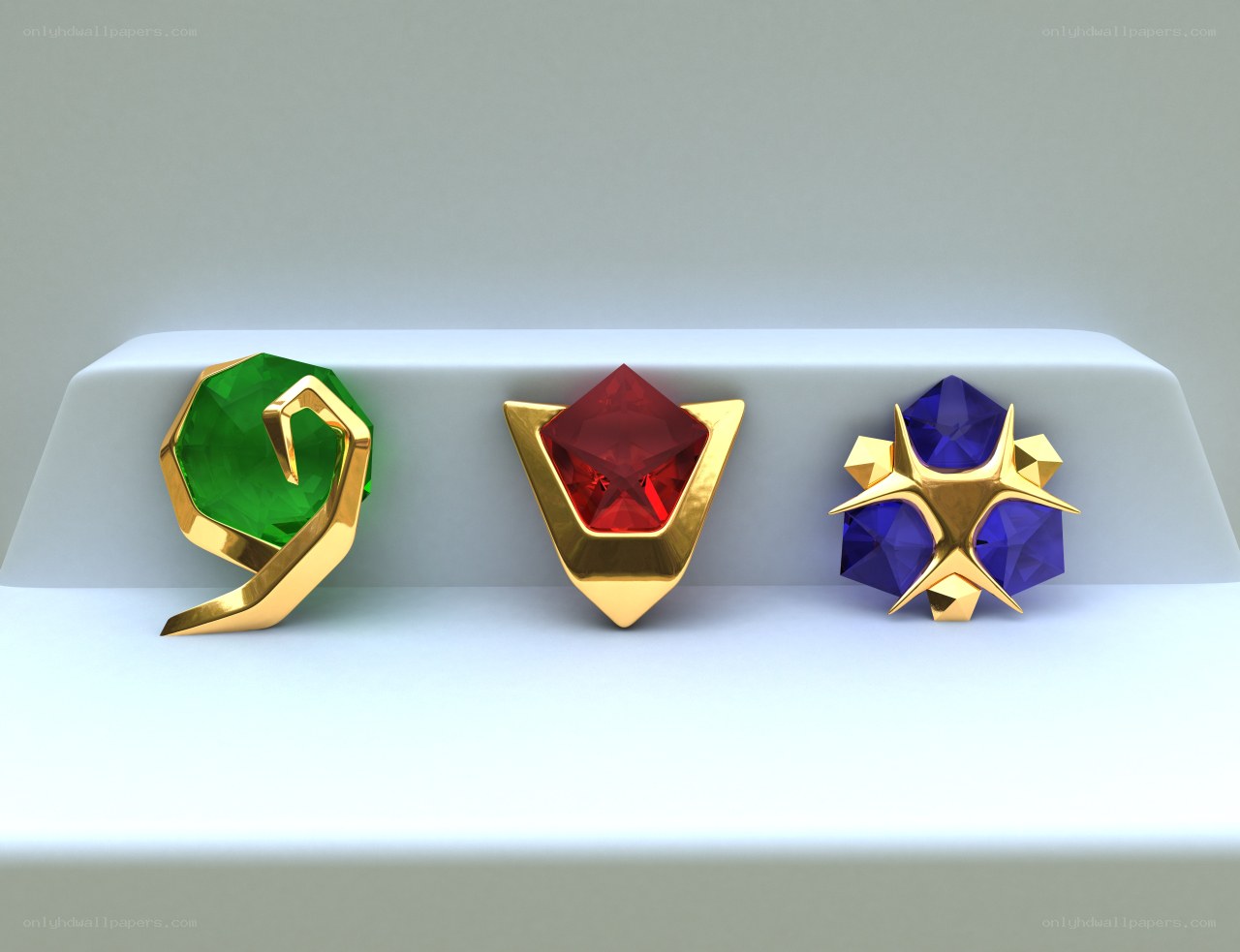 Three Gemstone Brooches