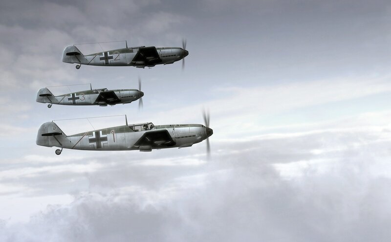Three German Fighter Planes — Gray
