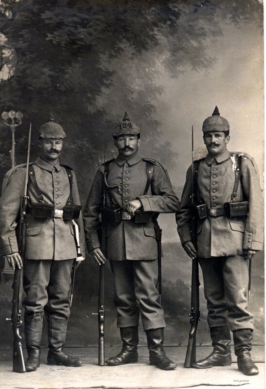 Three German soldiers in uniform