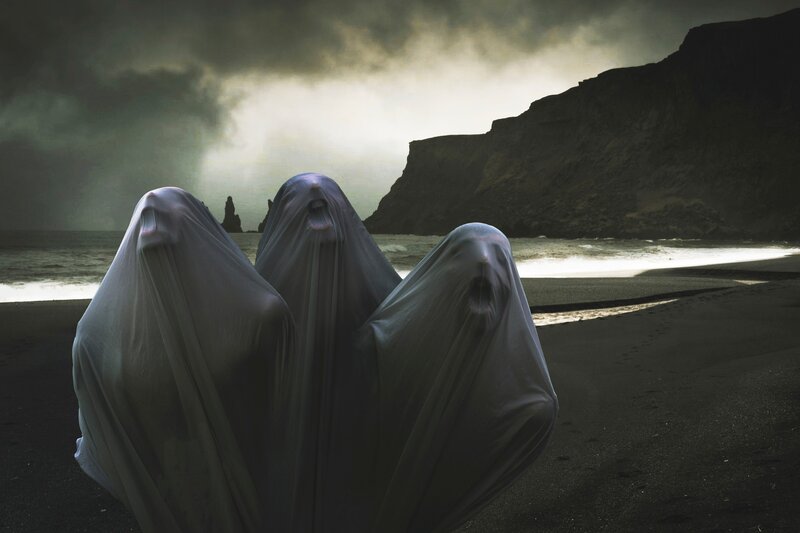 Three Ghost Figures — Black
