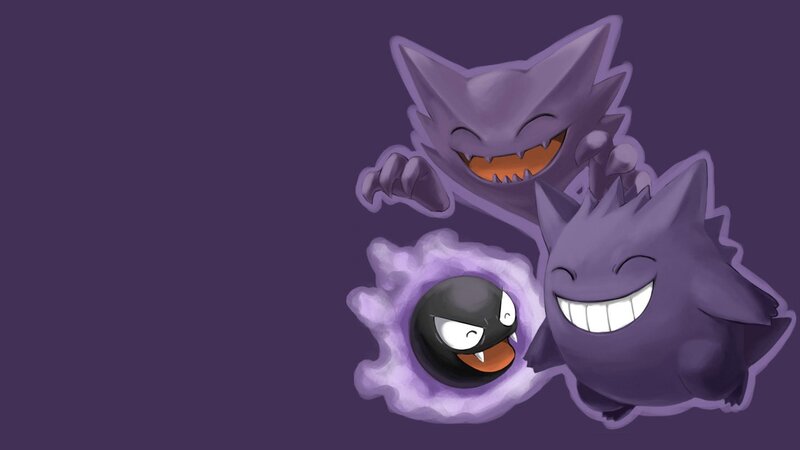 Three Ghost-type Pokémon — Purple, Playful