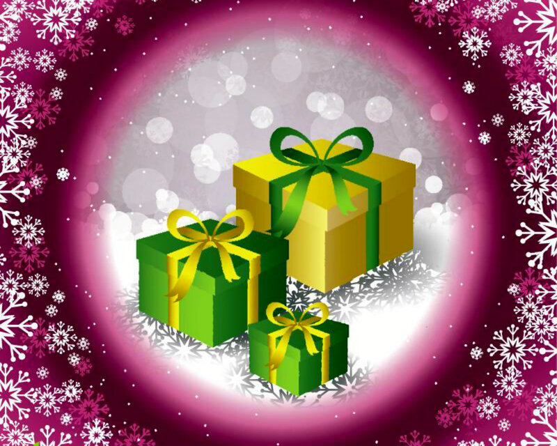 Three Gift Boxes — Green