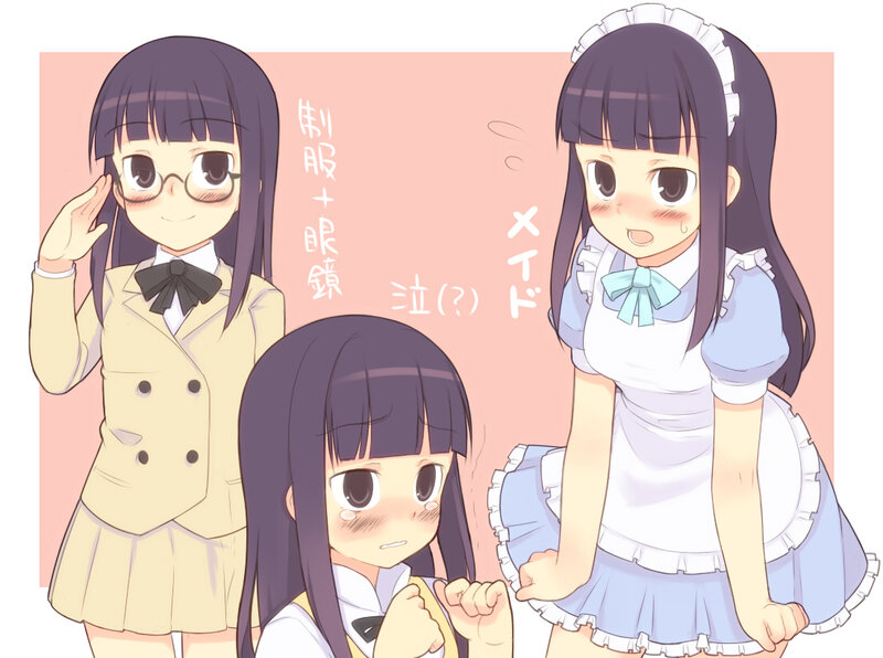 Three girl characters in different outfits