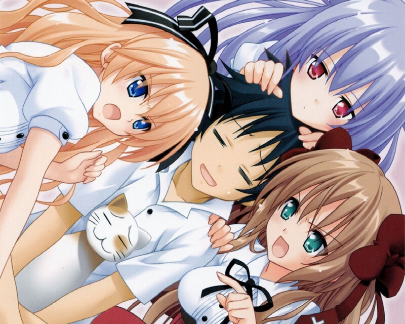 Three Girls and a Boy — White