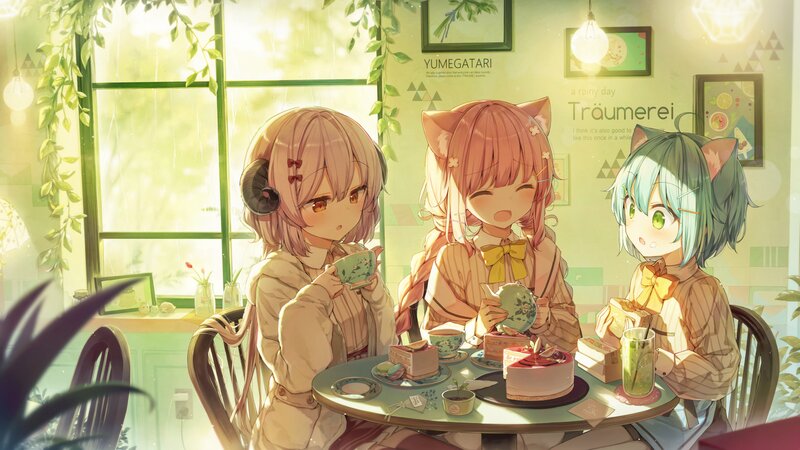 Three Girls at a Cafe — Green