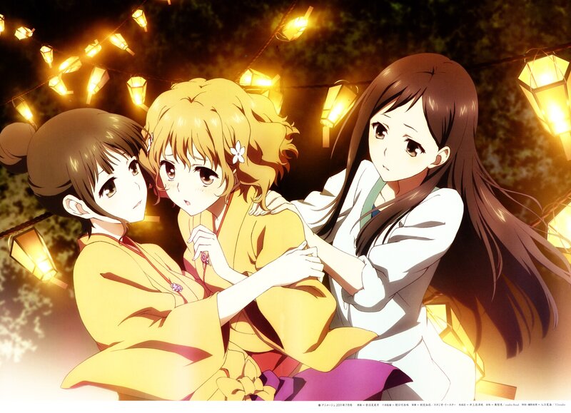 Three girls at a festival