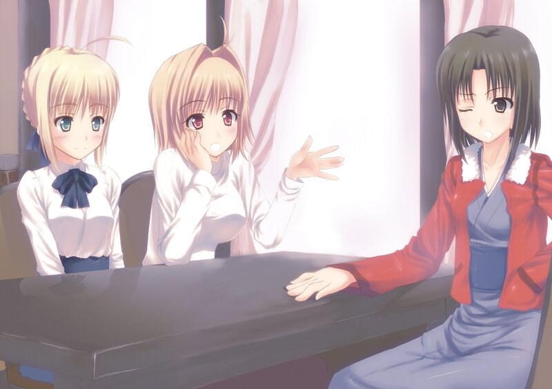 Three girls at a table