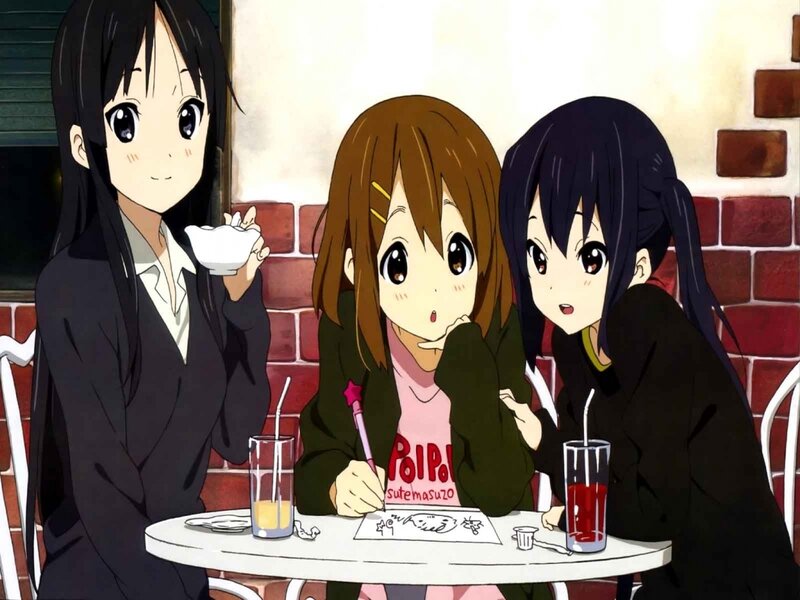 Three Girls at a Table — Brown