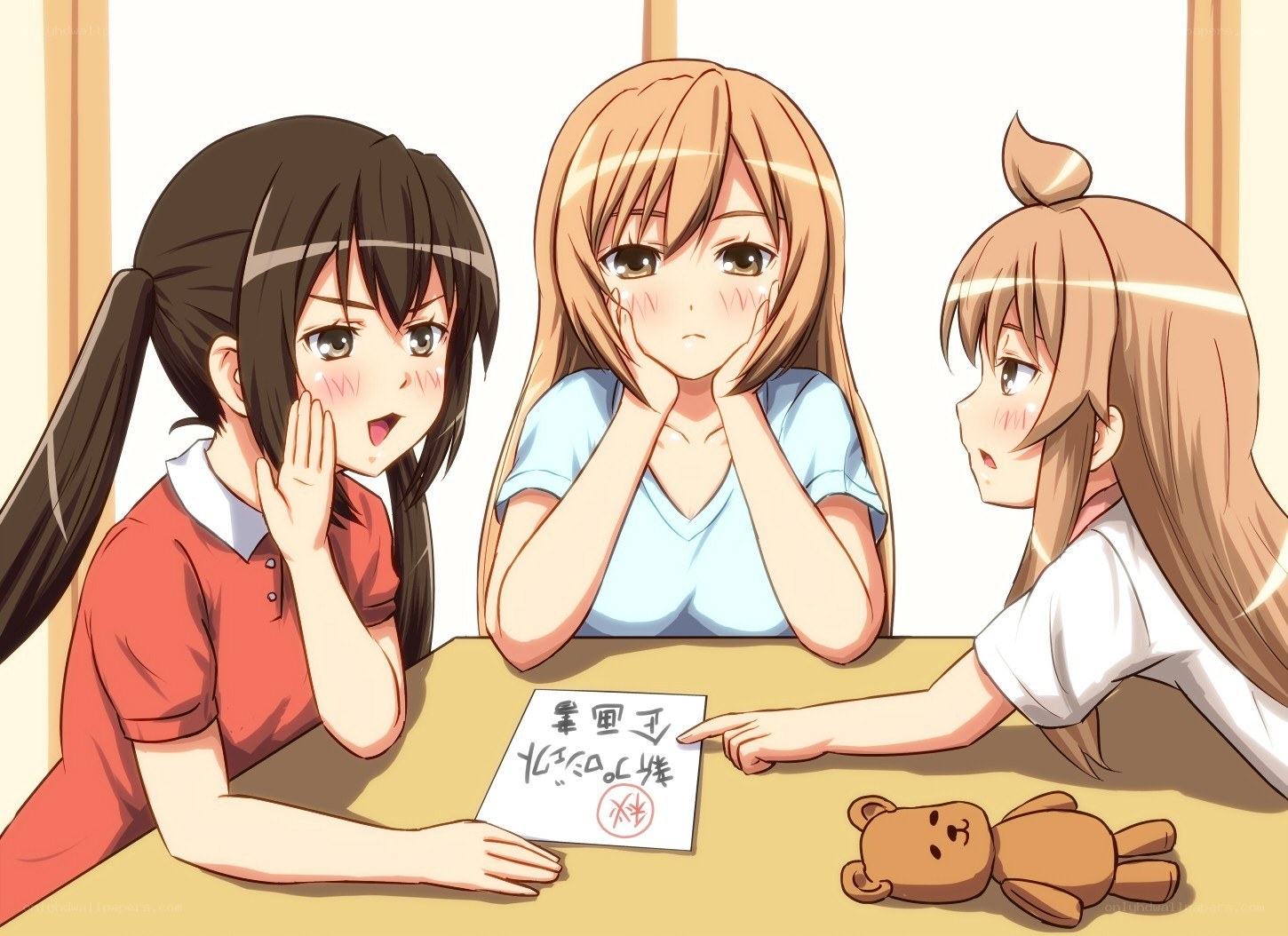 Three girls at a table