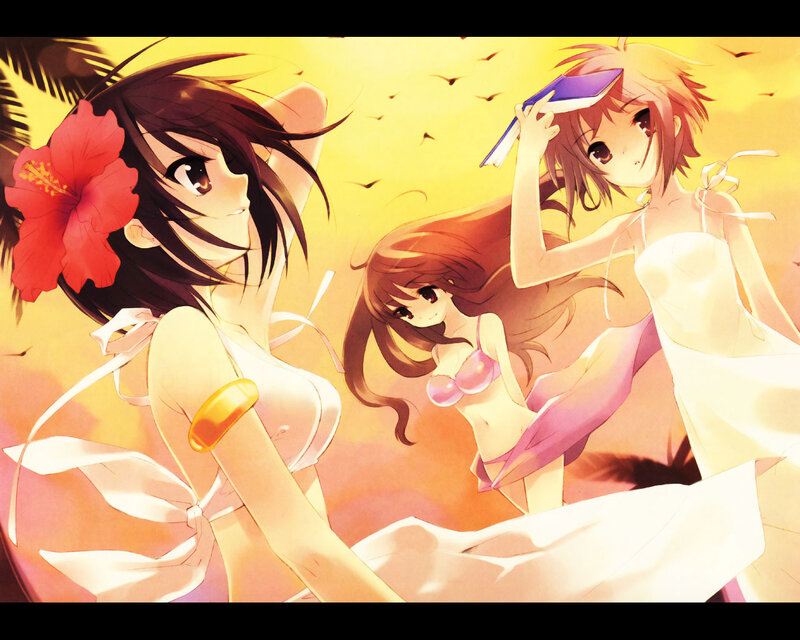 Three Girls at Beach — Yellow