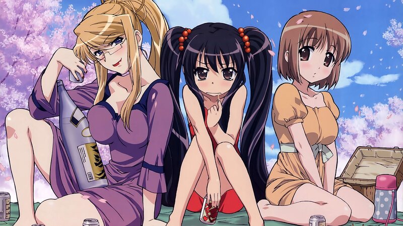 Three Girls at Picnic — Purple