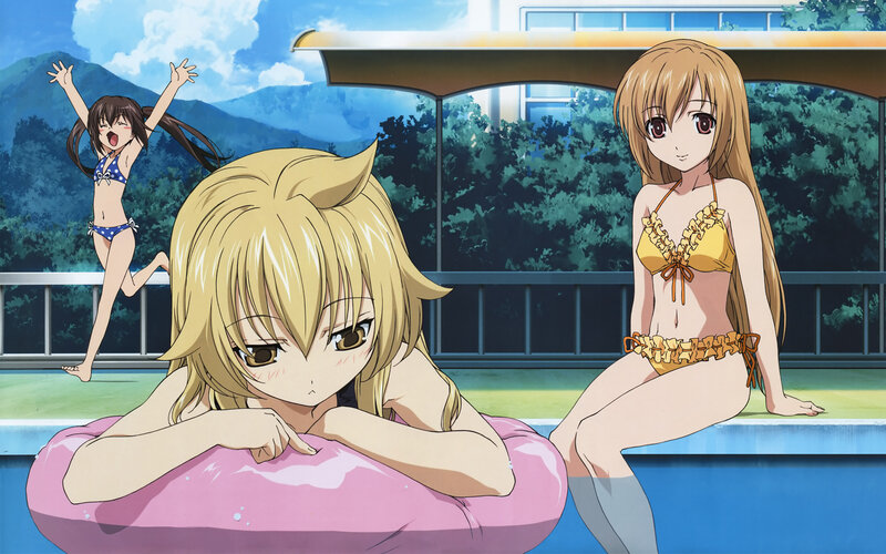 Three Girls at Pool — Blue