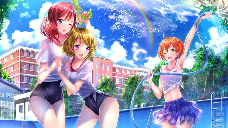 Three Girls at Pool