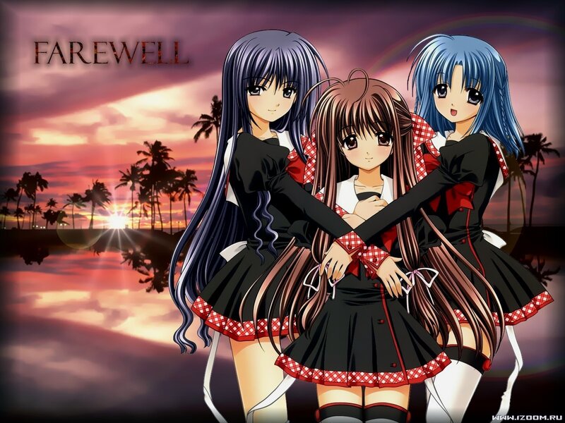 Three girls at sunset