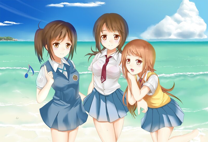 Three girls at the beach