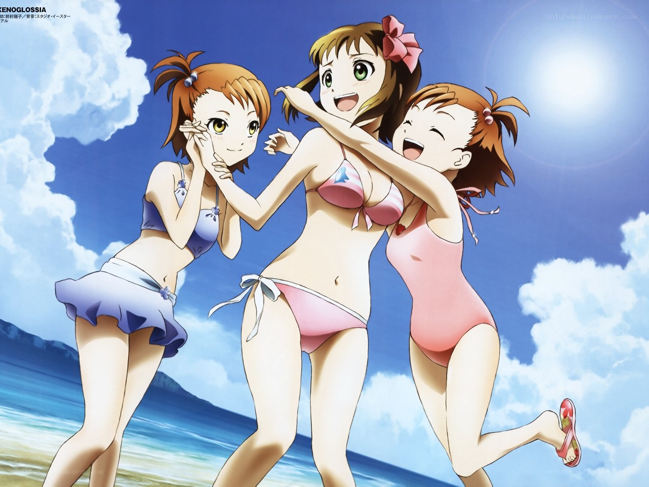 Three girls at the beach