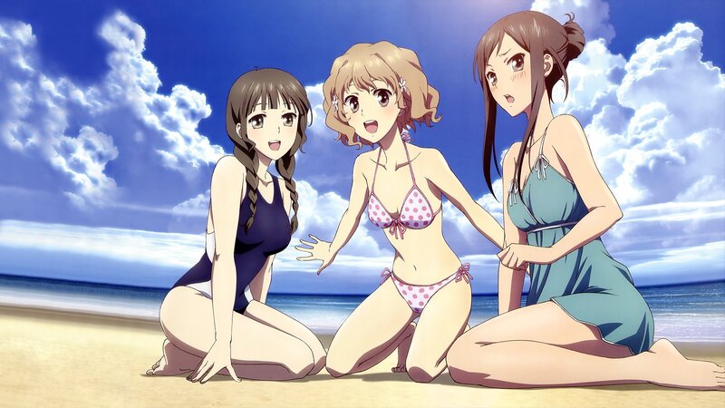 Three girls at the beach