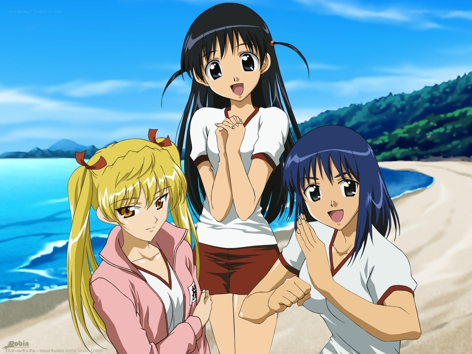 Three girls at the beach