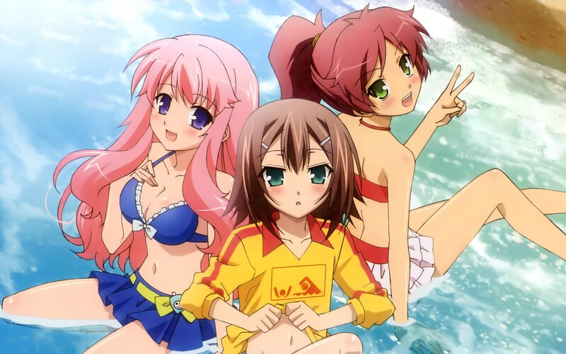Three Girls at the Beach — Blue, Playful