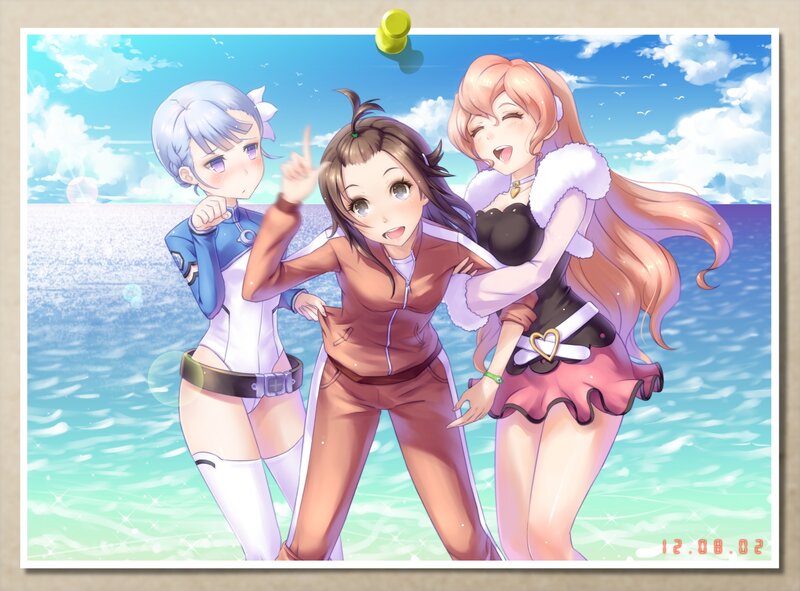 Three Girls at the Beach — Blue