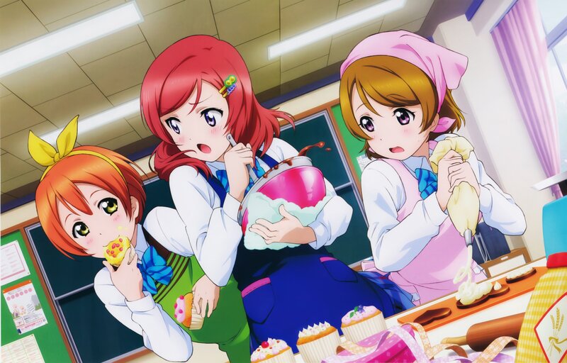 Three Girls Baking Cupcakes — Pink