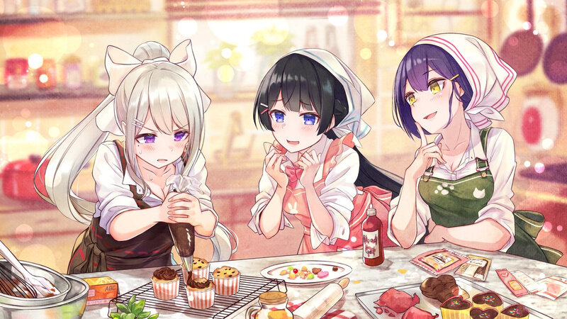 Three Girls Baking — Pink