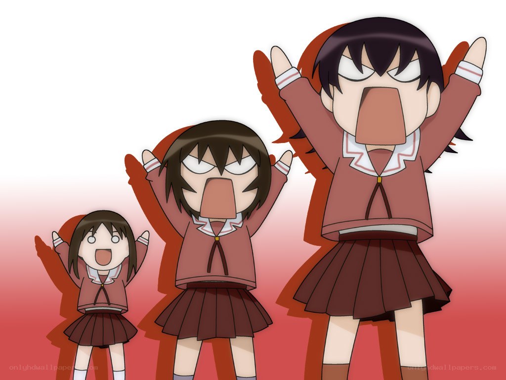Three girls cheering in school uniforms