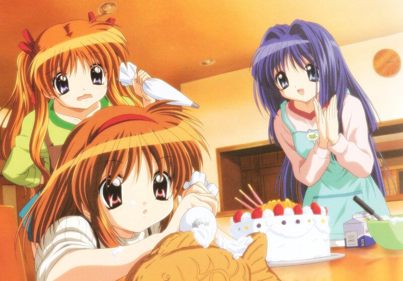 Three Girls Decorating Cake — Orange