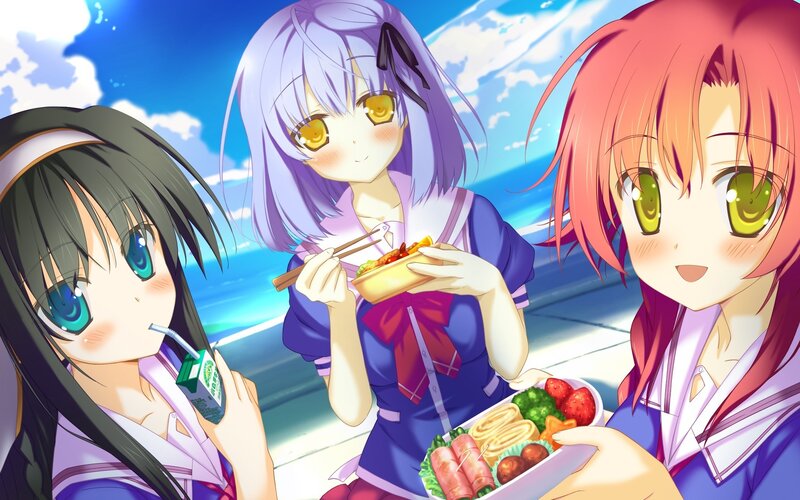 Three Girls Eating Bento