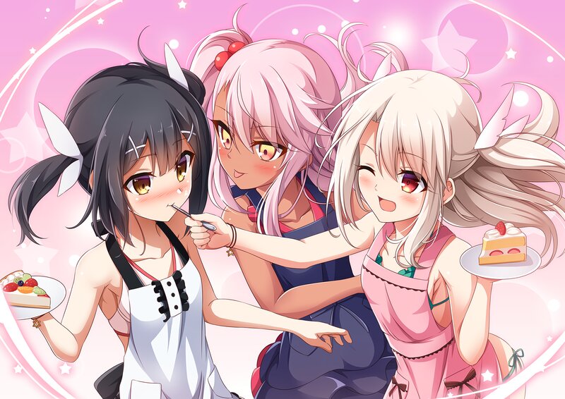 Three Girls Eating Cake — Pink