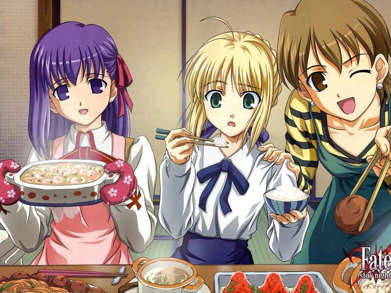 Three Girls Eating Dinner — Purple