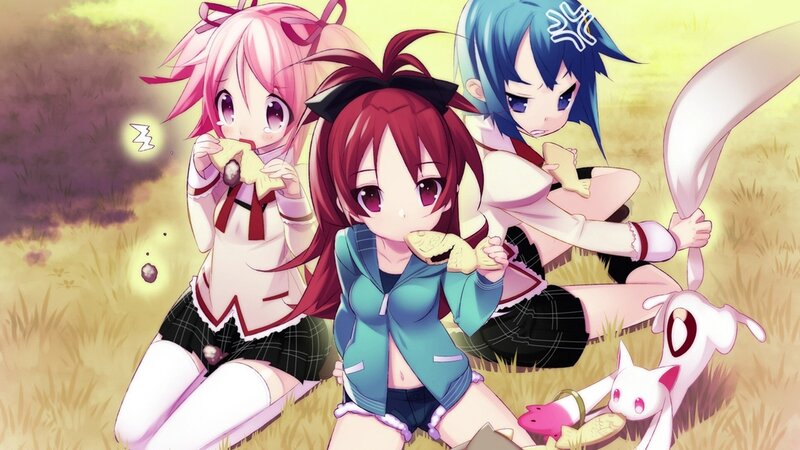 Three Girls Eating Snacks — Yellow