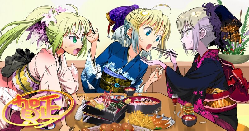 Three Girls Eating Sushi