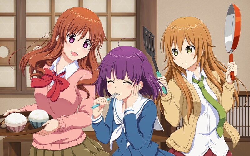 Three Girls Eating