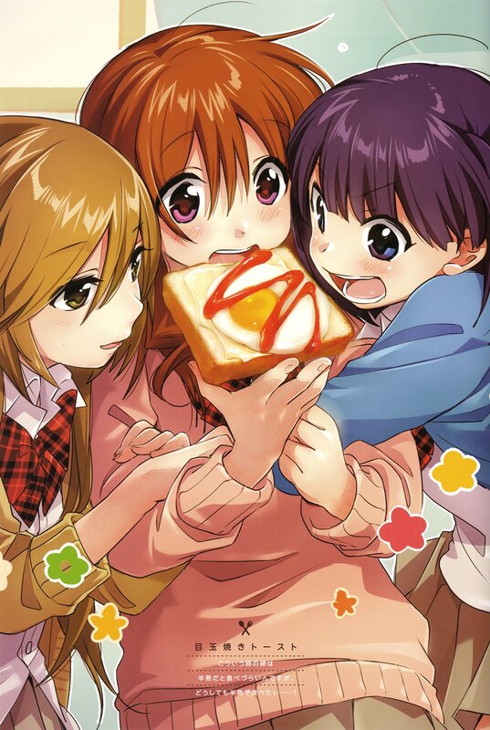 Three Girls Eating Toast
