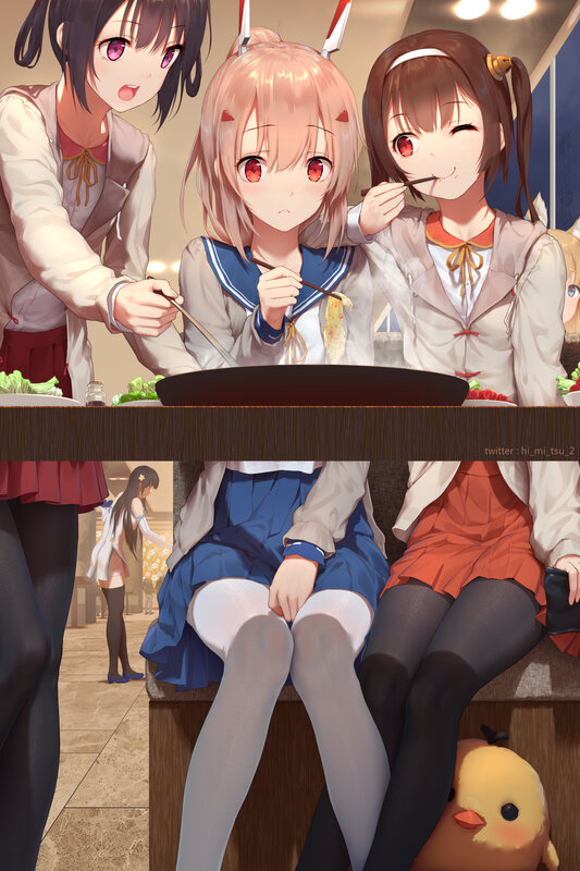 Three Girls Eating Together