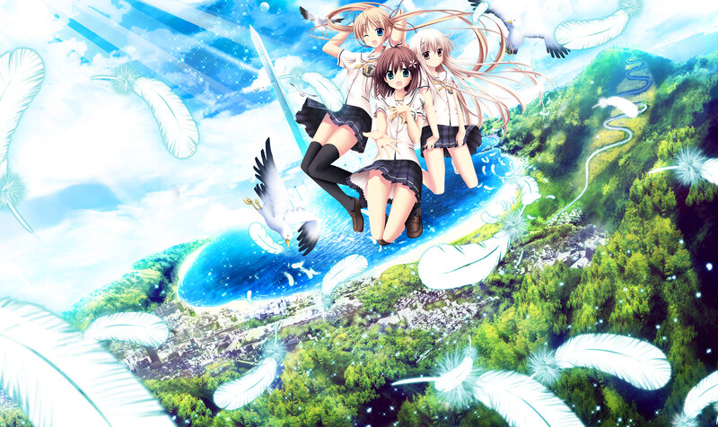 Three Girls Floating in Sky