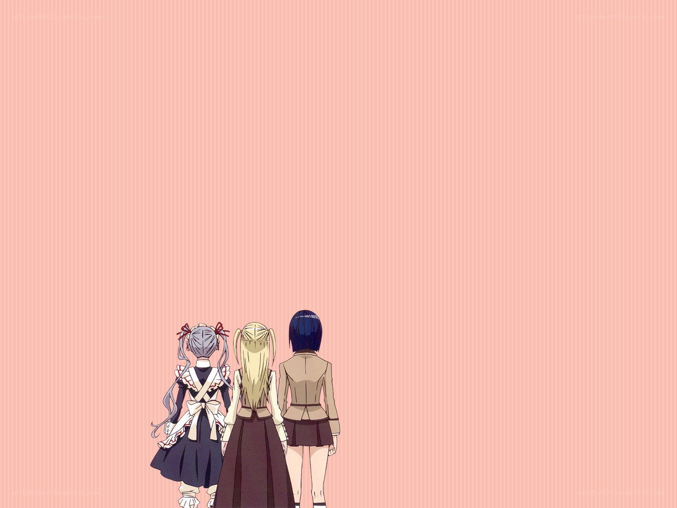 three girls from behind
