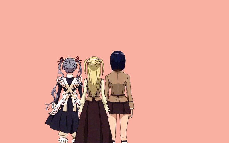three girls from behind