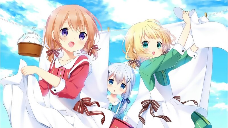 Three Girls Hanging Laundry
