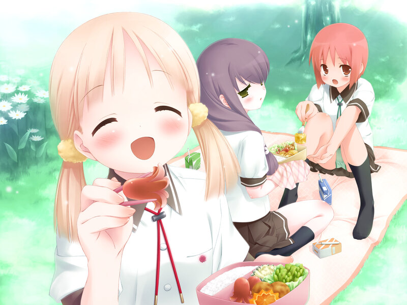 Three Girls Having Picnic — Green
